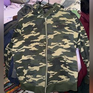 camo true religion zip up
